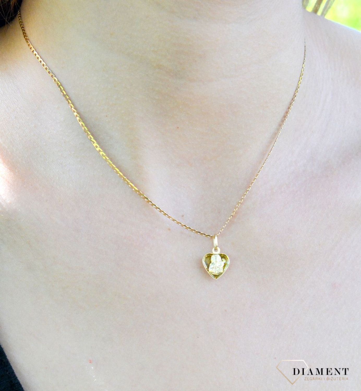 Zawieszka złota medalik Matka Boska w sercu 'Dwustronny medalik' ZA 433A 333hj (2).jpg